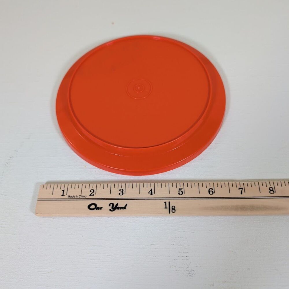 Vintage Tupperware Orange Seal N Serve Replacement Lid/Plate #1207